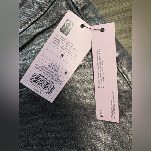 Wild Fable Gray High Rise Wide Leg Metallic Jeans Size 6 NWT - Picture 7 of 9